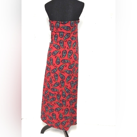 Lularoe summer dress red back out maxi high low Size: L - Picture 2 of 5